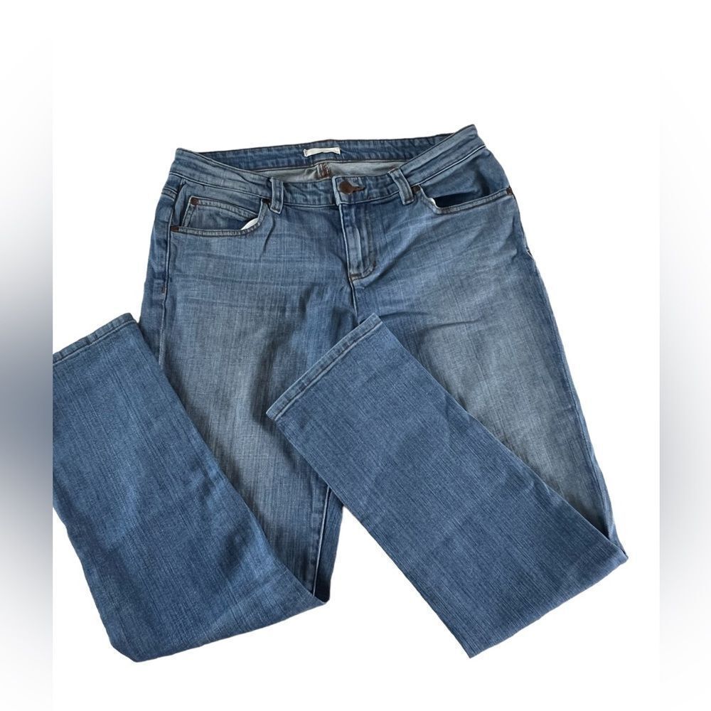 EILEEN FISHER straight leg blue jeans, organic cotton straight jean